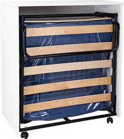 Letto a scomparsa estraibile salvaspazio con materasso 80x180 Bianco Frassino