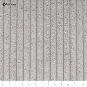 Divano letto in velluto a coste grigio chiaro (penisola variabile) Sara - Ropez