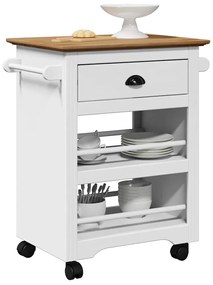 Carrello Da Cucina Bodo Bianco E Marrone 67,5x45x80 Cm /