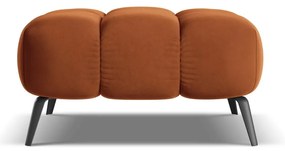 Poggiapiedi arancione con rivestimento in velluto Nalu – Makamii