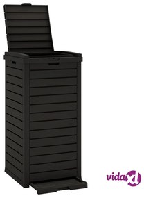 vidaXL Cestino per Rifiuti da Esterno Nero 41x41x86 cm Polipropilene