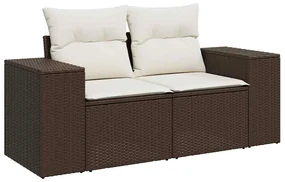 Set divani da giardino 7 pz con cuscini marrone in polyrattan