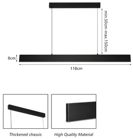 Brilagi - Lampadario a sospensione con filo LED dimmerabile SLIMLINE LED/40W/230V 3000-6000K nero + +TC