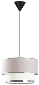 Lampadario grigio/argentato con paralume in tessuto ø 30 cm Cake – Opviq lights