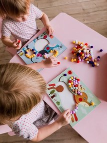 Gioco d'arte - collage di pompon - cani