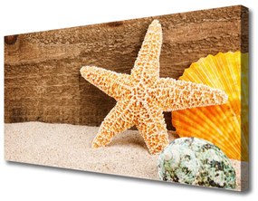 Quadro su tela Arte della stella marina di sabbia 100x50 cm