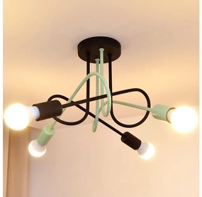 Lampadario a plafone OXFORD 4xE27/15W/230V nero/verde