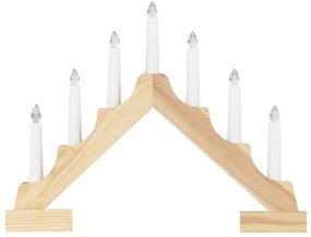 Candeliere natalizio LED 7xLED/2xAA beige