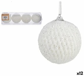 Set di palline di Natale Bianco polistirene (12 Unità)