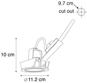 Set di 6 faretti da incasso moderni bianchi orientabili AR70 - Cisco