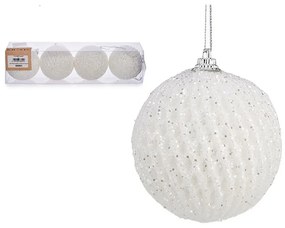 Set di palline di Natale Bianco polistirene (12 Unità)