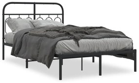 Giroletto Con Testiera İn Metallo Nero 120x190 Cm /