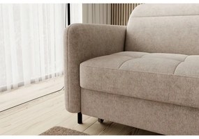 Divano angolare beige allungabile/con contenitore (con penisola a destra/con chaise lounge) e rivestimento in ciniglia Gomsi – ELTAP