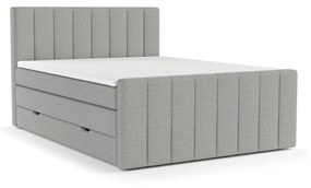 Letto boxspring grigio chiaro con contenitore 200x200 cm Ruby - Maison de Rêve