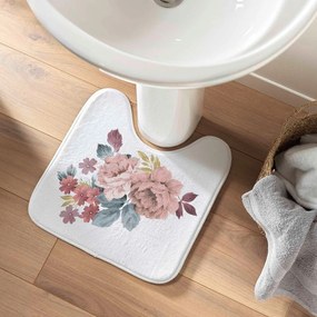 Tappetino per il bagno bianco e rosa per WC 45x45 cm Jayana – douceur d'intérieur