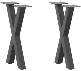 Gambe Tavolino Caffè A X 2 Pz Antracite 38x(42-43) Cm Acciaio /