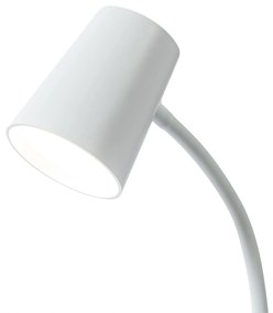 Lampada LED da tavolo Lindby Ailina, base a morsetto, bianco