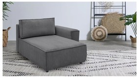 Modulo divano in velluto a coste grigio scuro, angolo destro Nihad modular - Bobochic Paris