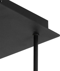 Plafoniera Art Déco nera con oro 9 luci - Athens Wire