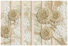 Carta da parati – Fiori astratti su marmo