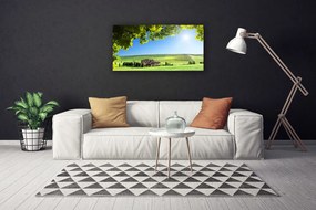 Quadro su tela Campo di foglie paesaggio 100x50 cm