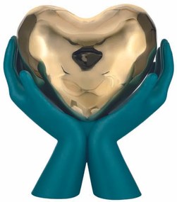 Bongelli preziosi statua moderna scultura Collezione Mani Cuore cm 27 x 31 OTTANIO ORO