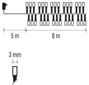 Catena LED da esterno natalizia 400xLED/13m IP44 bianco freddo