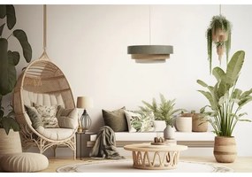 Lampadario a sospensione con filo BOHO TRINITI 1xE27/60W/230V grigio/beige/color crema