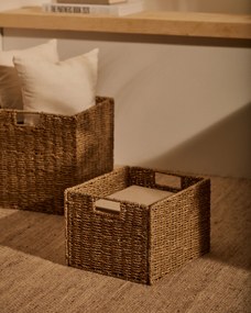 Kave Home - Scatola pieghevole Tossa in fibre naturali 32 x 27 cm