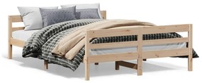 Letto Senza Materasso 140x200 Cm İn Legno Massello Di Pino /