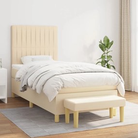 Giroletto A Molle Con Materasso Crema 90x190 Cm İn Tessuto /