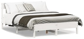 Letto Senza Materasso Bianco 140x190 Cm Legno Massello Di Pino /