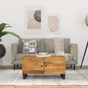Tavolino da soggiorno 80x50x40 cm massello mango e multistrato