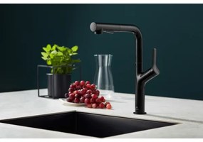 KFA Armatura 6623-220-81- Rubinetto lavello con doccetta estraibile DUERO DESIGN opaco nero