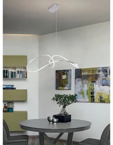 Lampadario LED moderno Evelin grigio, luce con 3 temperature di colore 2239 lumen, NOVECENTO