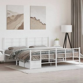 Giroletto Con Testiera E Pediera Metallo Bianco 200x200 Cm /
