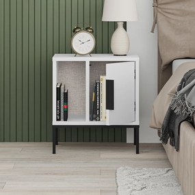 Comodino bianco con ripiani Lani - Marckeric