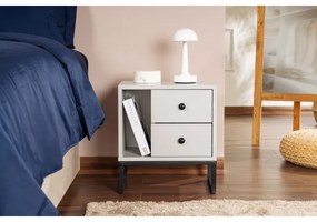 Comodino GLIMMER 50x45,2 cm grigio/nero