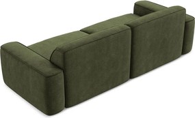 Divano verde con rivestimento in ciniglia 244 cm Omao – Makamii