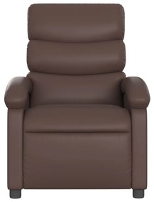 Poltrona massaggiante reclinabile marrone in similpelle