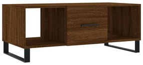 Tavolino salotto rovere marrone 102x50x40 cm legno multistrato