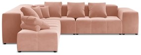 Divano angolare in velluto rosa (variabile) Rome Velvet - Cosmopolitan Design