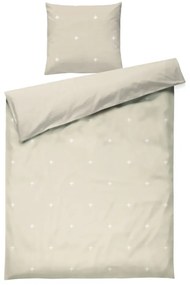 Set copripiumino e federa beige in percalle di cotone per letto singolo 140x200 cm Christmas Fable – JUNA