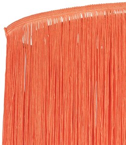 Lampadario orientale oro con paralume rosa con frange - Franxa