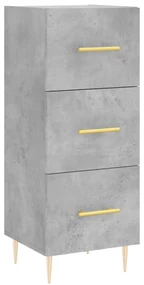 Credenza grigio cemento 34,5x34x90 cm in legno multistrato