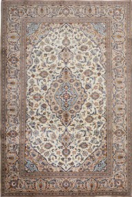 Kashan Tappeto 300x200 Beige (Iran) Annodato A Mano
