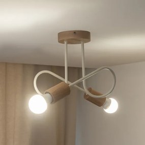 Plafoniera a montaggio rasato OXFORD 2xE27/15W/230V pino/crema