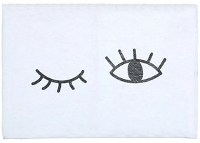 Tappeto da bagno bianco in misto cotone, 40 x 60 cm Eyes - Really Nice Things