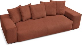 Divano color mattone con rivestimento in velluto a coste 280 cm Voltaire – Bobochic Paris