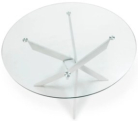 Tavolo da pranzo rotondo con piano in vetro 120x120 cm Ruth - Marckeric